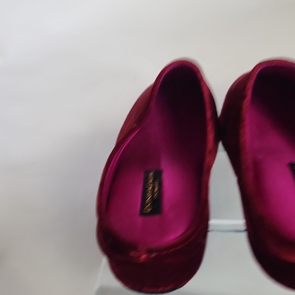 Donna Karan 9 90s Rich Burgundy Velvet Mules Slippers M New Vintage - Picture 7 of 8
